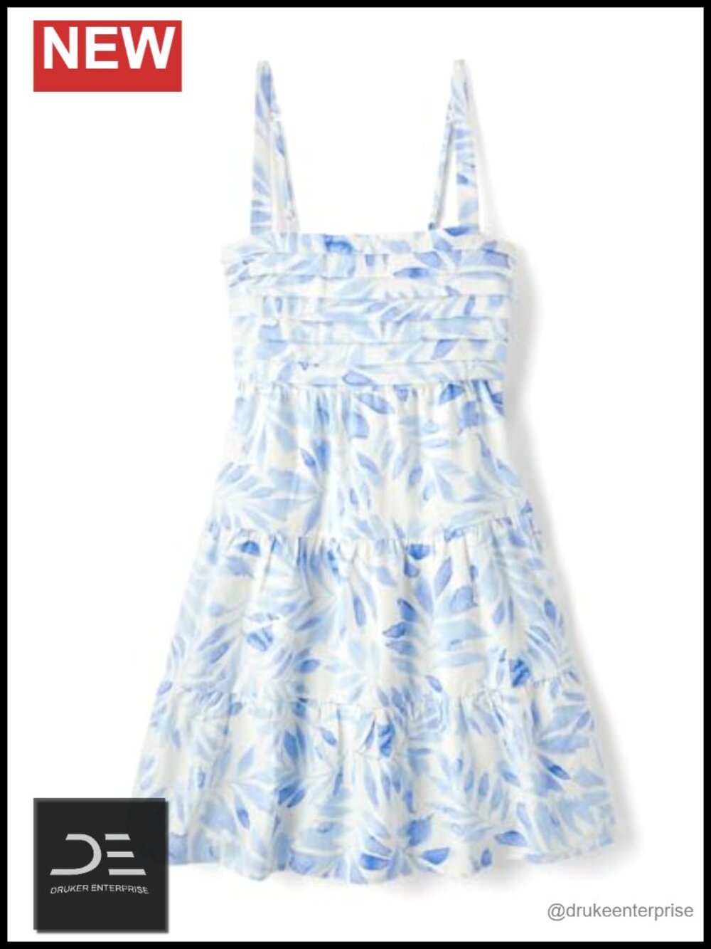 Women's Linen Blend Tiered Midi Dress with Pockets